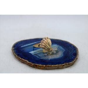 Kabana 14kt Yellow Gold with Diamond Accent Shell Ring